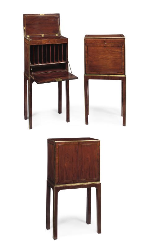 A SUITE OF GEORGE II BRASS-MOUNTED PADOUK FURNITURE