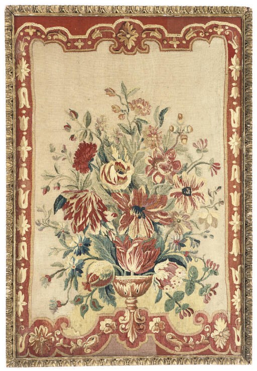 AN AUBUSSON TAPESTRY NEEDLEWORK PANEL