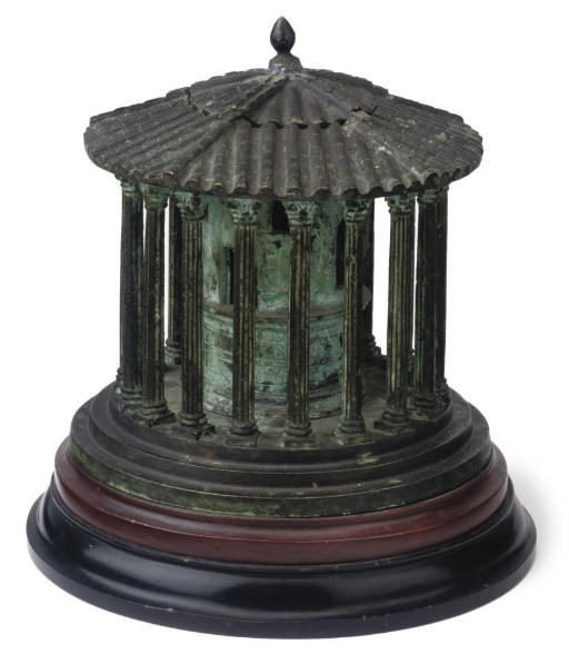 AN ITALIAN BRONZE MODEL OF THE ROMAN TEMPLE OF VESTA AT TIVOLI