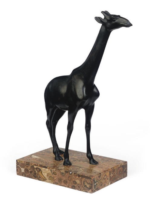 AN ITALIAN BRONZE MODEL OF A GIRAFFE