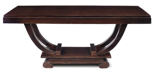 AN ART DECO MACASSER EBONY EXTENDING DINING-TABLE