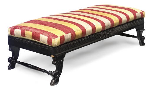 AN ANGLO-INDIAN EBONY DAYBED