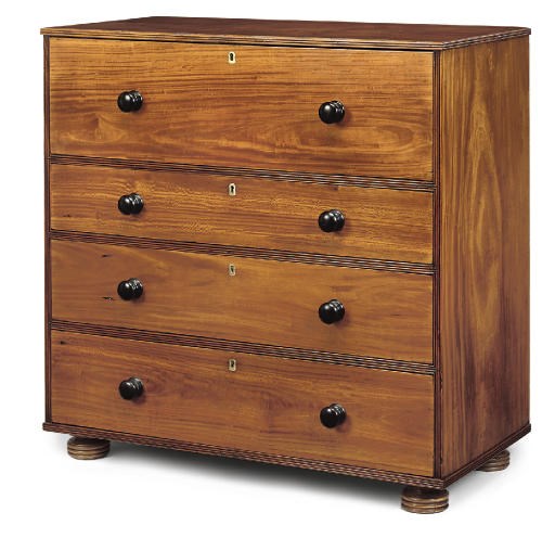 A COLONIAL SATINWOOD AND EBONY SECRETAIRE