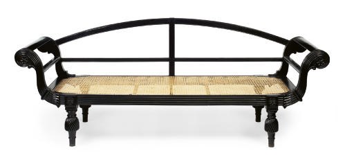 AN ANGLO-INDIAN EBONY SOFA