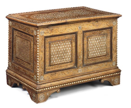 AN ITALIAN BONE AND IVORY-INLAID OLIVEWOOD COFFER