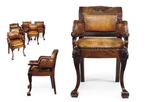 A SET OF EIGHT ANGLO-INDIAN ROSEWOOD ARMCHAIRS