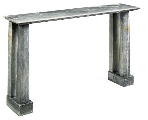 AN EMPIRE BLEU TURQUIN MARBLE CONSOLE TABLE
