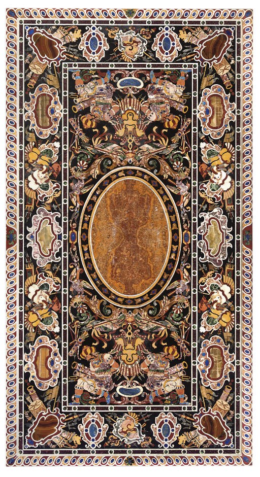 AN ITALIAN PIETRA DURA TABLE TOP