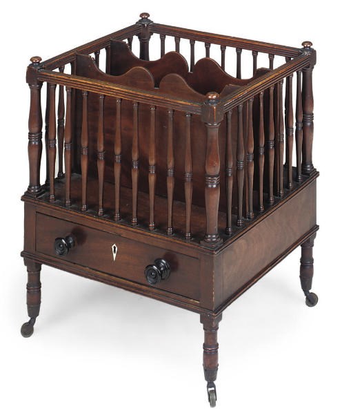 A LATE REGENCY MAHOGANY CANTERBURY