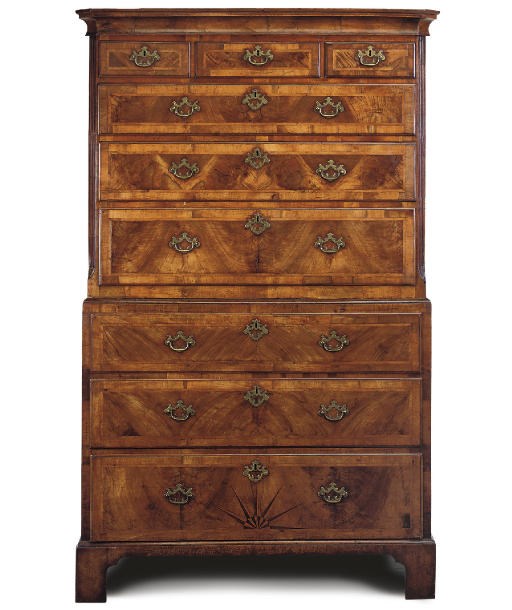 A GEORGE I WALNUT TALLBOY
