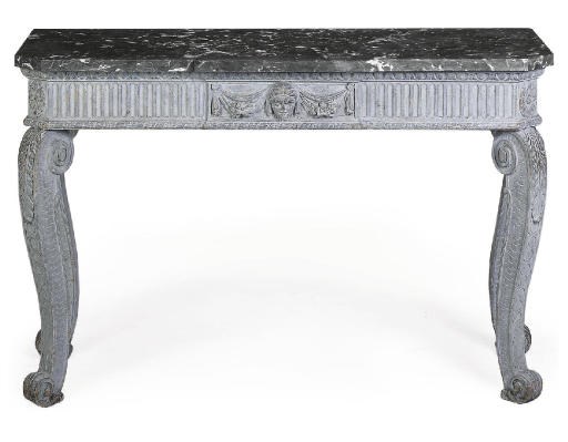 A GREY PAINTED CONSOLE TABLE