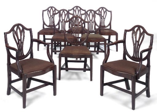 A SET OF EIGHT GEORGE III MAHOGANY DINING CHAIRS