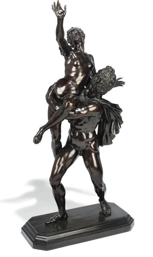 AN ITALIAN BRONZE GROUP 'A RAPE OF A SABINE'