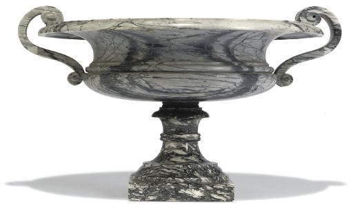 AN ITALIAN BARDIGLIO MARBLE TAZZA