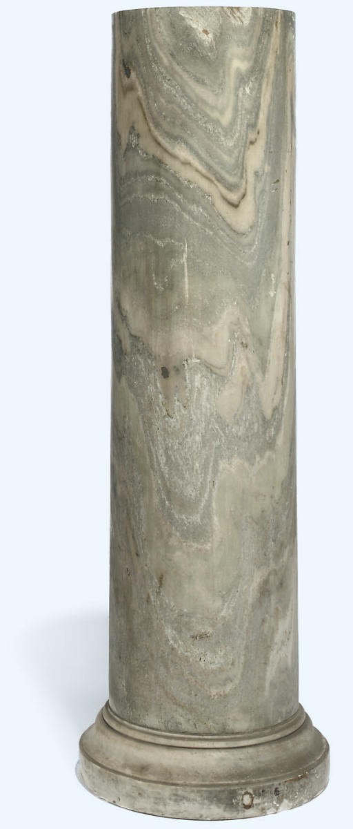 AN ITALIAN CIPPOLINO MARBLE PEDESTAL
