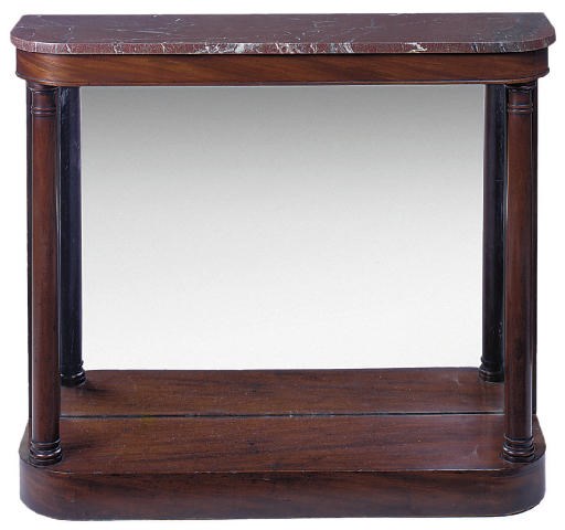 A LATE REGENCY MAHOGANY D-SHAPED CONSOLE TABLE