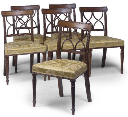 A SET OF SIX REGENCY MAHOGANY DINING CHAIRS