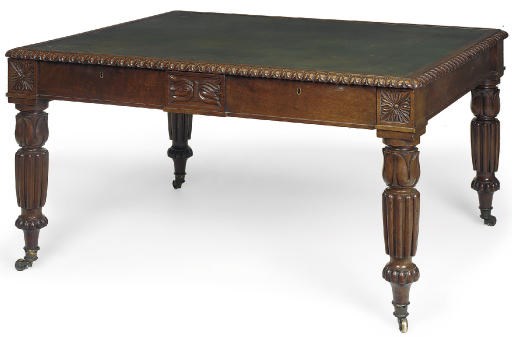 A WILLIAM IV MAHOGANY LIBRARY TABLE