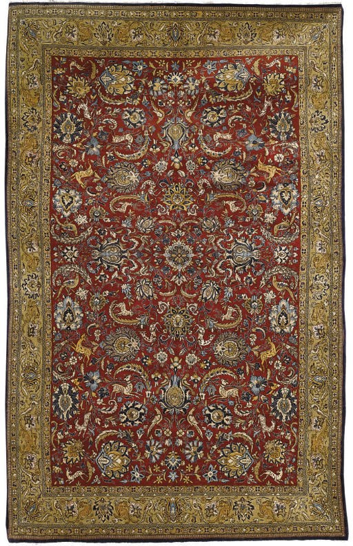 A fine part silk Qum carpet, Central Persia
