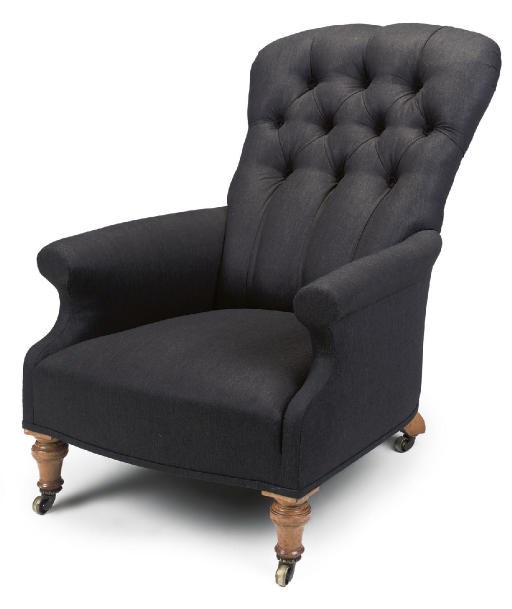 AN EARLY VICTORIAN BIRD'S EYE MAPLE ARMCHAIR