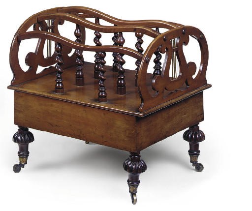 AN EARLY VICTORIAN MAHOGANY THREE DIVISION CANTERBURY