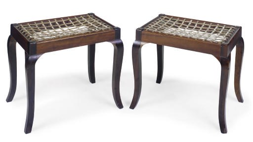 A PAIR OF SOUTH AFRICAN STINKWOOD STOOLS