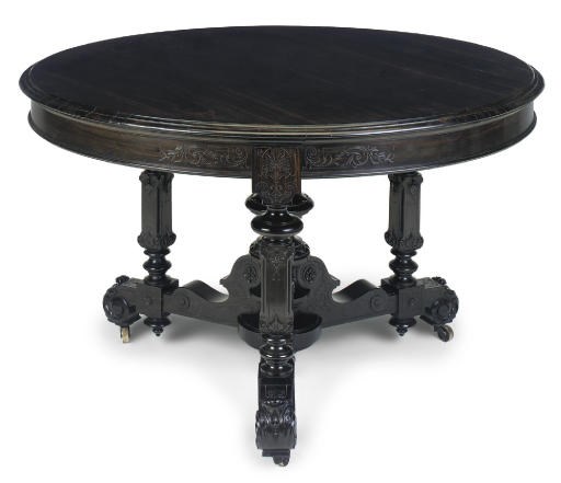 A MID-VICTORIAN COROMANDEL AND COROMANDEL VENEERED CIRCULAR CENTRE TABLE