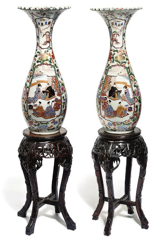 A Pair of large Japanese vases