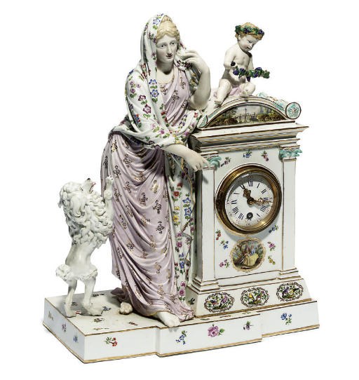 A MEISSEN CLOCK-CASE
