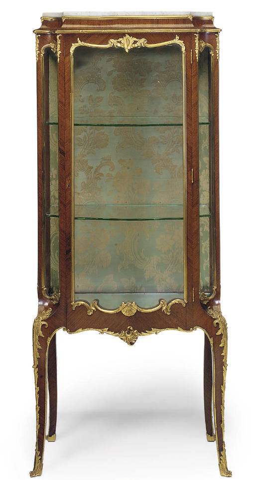 A NAPOLEON III ORMOLU-MOUNTED KINGWOOD VITRINE