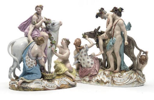 TWO MEISSEN FIGURE GROUPS