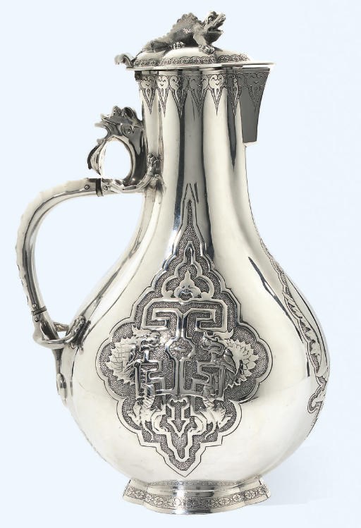 A VICTORIAN BRITANNIA STANDARD SILVER EWER