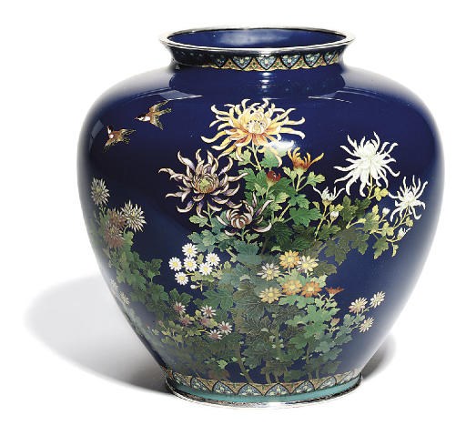 A Japanese cloisonne vase