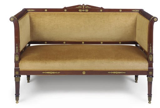 A NORTH EUROPEAN ORMOLU-MOUNTED MAHOGANY CANAPE