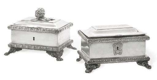 TWO POLISH SILVER SUGAR BOXES