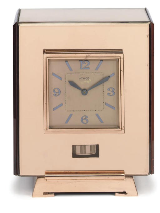 A Swiss gilt-brass and mirrored glass Atmos timepiece