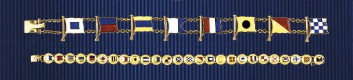 Two yachting signal flag bracelets