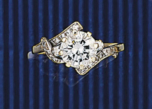 A diamond single stone ring