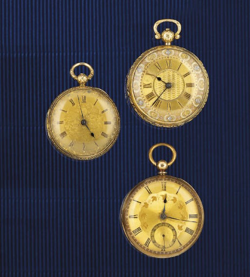 Three 19th century 18ct. gold openface keywind pocketwatches