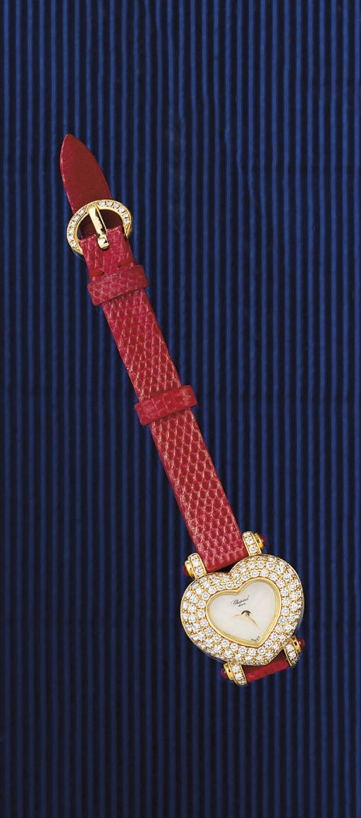 A LADY'S GOLD AND DIAMOND QUARTZ WRISTWATCH, BY CHOPARD