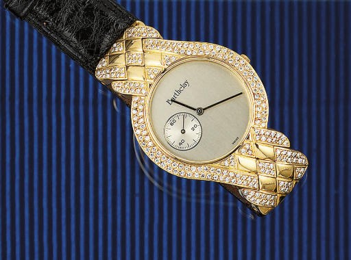AN 18CT. GOLD AND DIAMOND AUTOMATIC WRISTWATCH, BY ALEXIS BARTHELAY