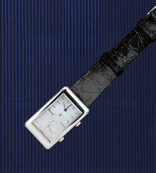 AN 18CT. WHITE GOLD QUARTZ WRISTWATCH, BY CHOPARD