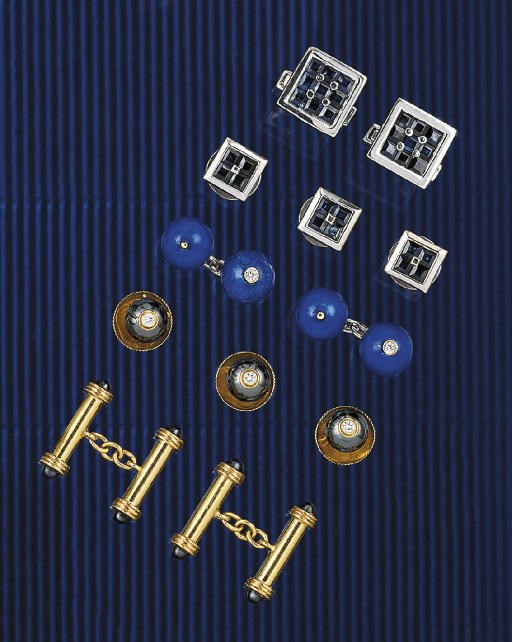 A group of cufflinks and studs