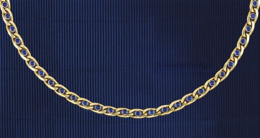 A SAPPHIRE SET NECKLACE