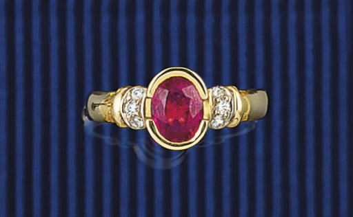 A RUBY AND DIAMOND RING