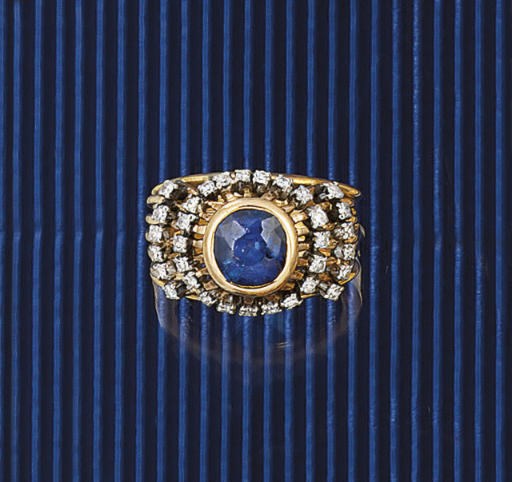 A sapphire and diamond ring
