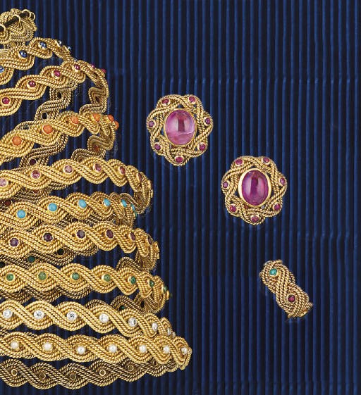A group of bangles and a pair of earclips, by Boucheron