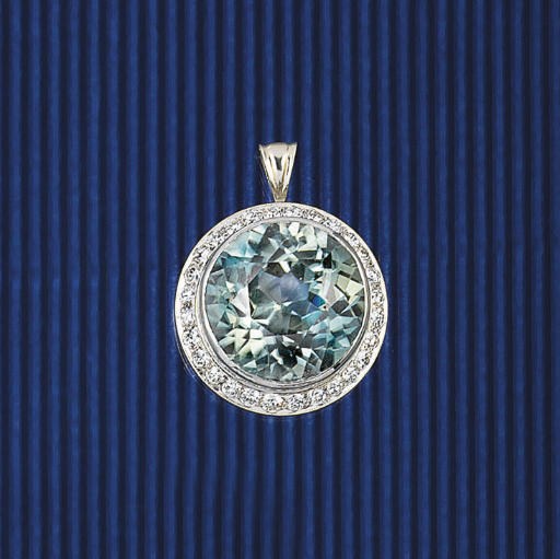 A zircon and diamond pendant