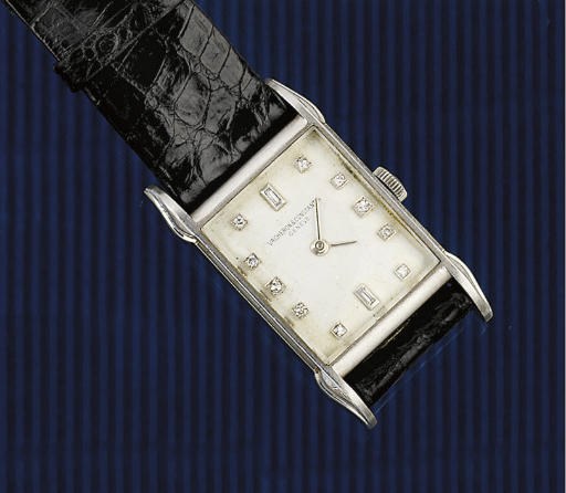 A RARE PLATINUM AND DIAMOND WRISTWATCH, BY VACHERON AND CONSTANTIN