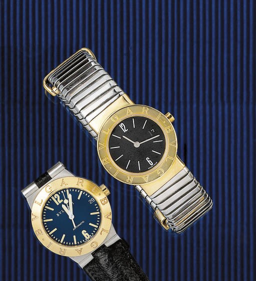 TWO "BULGARI-BULGARI" WRISTWATCHES